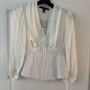 White House Black Market Cream Blouse